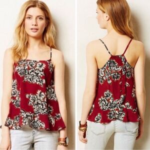Anthropologie Maeve 100% Silk Floral
